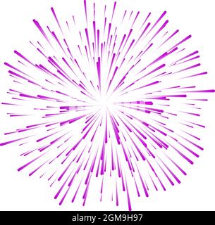 colorati fuochi d'artificio illustrazione vettoriale isolato su bianco Illustrazione Vettoriale