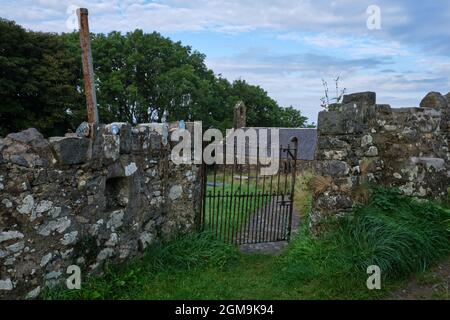 La Chiesa di San Bueno a Pistyll sulla penisola di Lleyn era un punto di sosta sulla via del Pellegrino del Galles del Nord Foto Stock