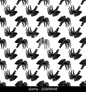 Grande tarantula ragno pattern texture di sfondo senza giunture ripetizione geometrico carta da parati vettore Illustrazione Vettoriale