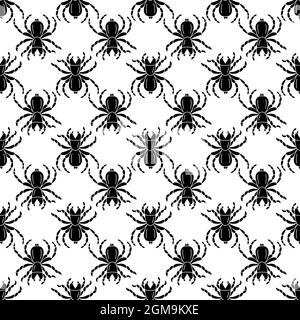 Motivo ragno animale trama sfondo senza giunture ripetizione carta da parati vettore geometrico Illustrazione Vettoriale