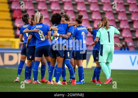 Trieste, Italia. 17 settembre 2021. Stadio Nereo Rocco, Trieste, 17 settembre 2021, Team of Italy prima della partita durante la Coppa del mondo delle Donne 2023 Qualifiche - Italia vs Moldavia - FIFA World Cup Credit: Live Media Publishing Group/Alamy Live News Foto Stock