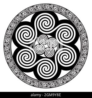 Design celtico - Sole celtico a spirale Illustrazione Vettoriale