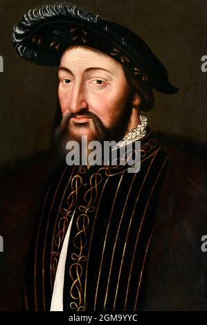 Re Francesco i di Francia (1494-1547), olio su legno Foto Stock
