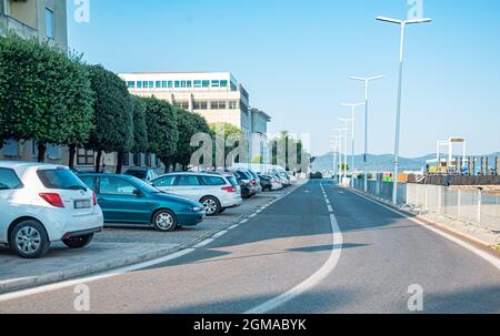 Strade e parcheggi della città di Zara, Croazia. Foto Stock