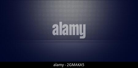 Primo piano della piastra in metallo perforato con luce spot Foto Stock