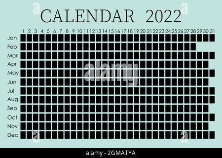 2022 calendario pianificatore. Settimana di design aziendale. Isolato su sfondo colorato. Luogo per gli adesivi Illustrazione Vettoriale