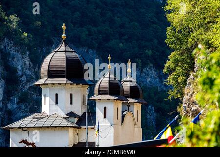 Il monastero di Mraconia sul Danubio in Romania Foto Stock