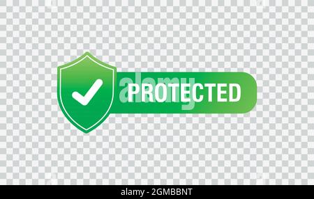 Vettore timbro protetto isolato su sfondo trasparente. Illustrazione vettoriale Illustrazione Vettoriale