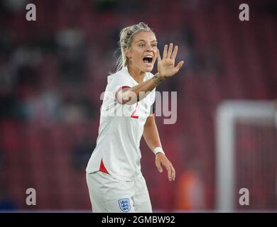 Southampton, Regno Unito. 17 settembre 2021. Rachel Daly (Houston Dash) of England Donne durante la Coppa del mondo femminile UEFA Qualifier match tra Inghilterra Donne e Nord Macedonia al St Mary's Stadium, Southampton, Inghilterra, il 17 settembre 2021. Foto di Andy Rowland. Credit: Prime Media Images/Alamy Live News Foto Stock