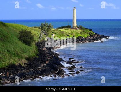 NININI POINT LIGHTHOUSE A KAUAI, HAWAII, USA Foto Stock