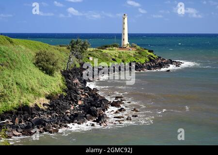 NININI POINT LIGHTHOUSE A KAUAI, HAWAII, USA Foto Stock