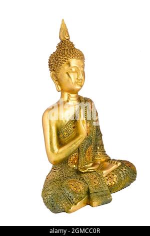 Statua del Buddha isolata su sfondo bianco con Clipping Path Foto Stock