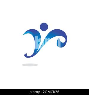 astratto persone lettera y logo icona flat concetto vettoriale disegno grafico Illustrazione Vettoriale
