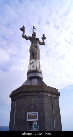 COSTANZA, GERMANIA - Oct 14, 2015: Imperia è una statua situata nel porto di Costanza, sul lago di Costanza. La figura, che è stata eretta nel 1993, è colta dentro Foto Stock