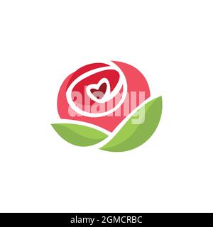 rosa elegante logo astratto icona concetto piatto vettore grafico design Illustrazione Vettoriale