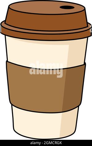 Illustrazione vettoriale della tazza di caffè del takeaway Illustrazione Vettoriale