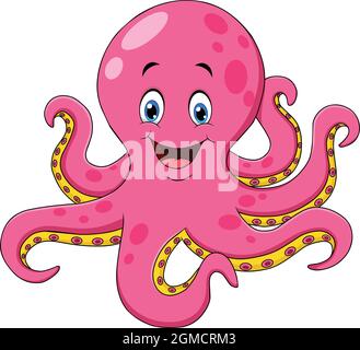 Carino Octopus cartoon illustrazione vettoriale Illustrazione Vettoriale