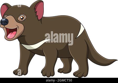 Carino illustrazione vettoriale del fumetto Tasmanian Devil Illustrazione Vettoriale