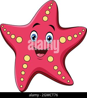 Carino illustrazione vettoriale dei cartoni animati Starfish Illustrazione Vettoriale