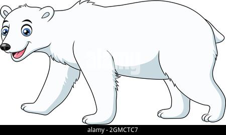 Carino Polar orso cartoon illustrazione vettoriale Illustrazione Vettoriale