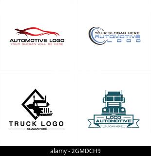 Disegno del logo del camion dell'automobile di trasporto Illustrazione Vettoriale