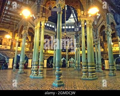 Interno del Palazzo Amba Vilas (Palazzo Mysore) karnataka india Foto Stock