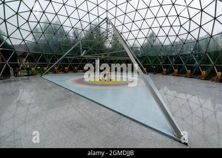 Merkine, Lituania - 31 agosto 2021: Vista della Piramide di Merkine nel Parco Nazionale di Dzukija nel sud della Lituania Foto Stock