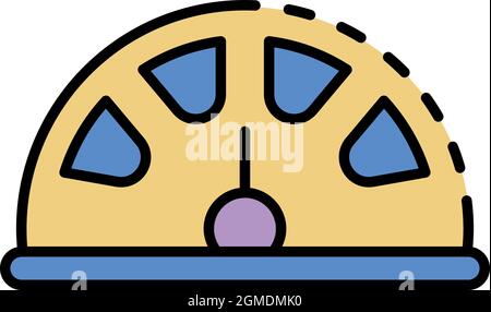 Icona del tachimetro con drone. Contorno drone tachimetro vettore icona colore piatto isolato Illustrazione Vettoriale