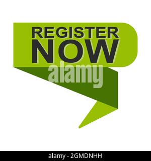 Registra ora etichetta fumetto vocale sul puntatore verde del pulsante a nastro Illustrazione Vettoriale