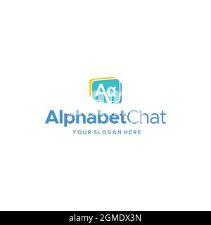 Moderno alfabeto di chat alfabeto di chat disegno del logo Illustrazione Vettoriale