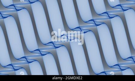 Sfondo astratto 4k blu chiaro onde scure e linee pattern Foto Stock
