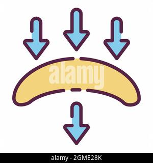 Vettore icona della lente a contatto - stile di taglio della linea - illustrazione semplice, tratto modificabile, vettore modello di disegno, adatto per stampe, poster, pubblicità, Illustrazione Vettoriale