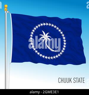 Chuuuk state flag, Micronesia, illustrazione vettoriale Illustrazione Vettoriale