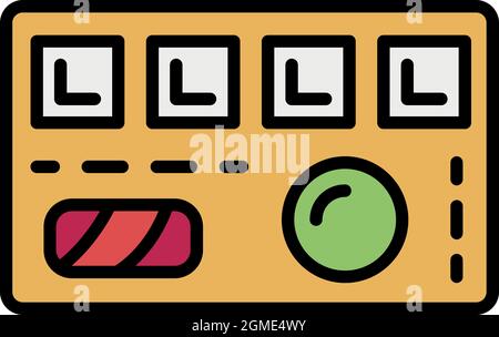 Icona del sushi roll on wood desk. Profilo sushi roll su legno scrivania vettoriale icona colore piatto isolato Illustrazione Vettoriale