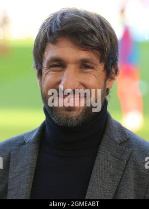 Esperto TV di calcio Thomas Broich durante la terza stagione della Lega 2021-22 1.FC Magdeburg - 1.FC Kaiserslautern nel MDCC-Arena Magdeburg Foto Stock