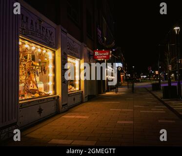 strada notturna vuota di argyle Foto Stock