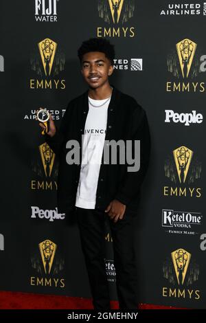 Miles Brown arriva alla Emmys Performers Nominee Celebration a Los Angeles, California, il 17 settembre 2021. (Foto di Conor Duffy/Sipa USA) Foto Stock