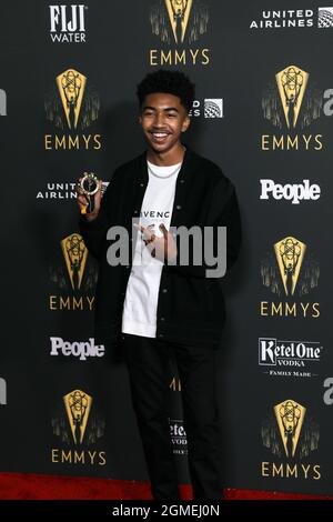 Miles Brown arriva alla Emmys Performers Nominee Celebration a Los Angeles, California, il 17 settembre 2021. (Foto di Conor Duffy/Sipa USA) Foto Stock