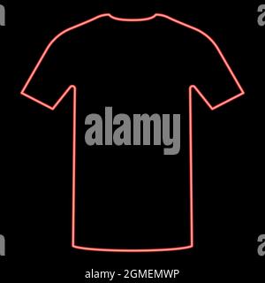 Camicia al neon rossa immagine vettoriale in stile piatto Illustrazione Vettoriale
