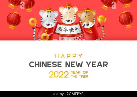 Banner cinese di Capodanno. Illustrazione Vettoriale