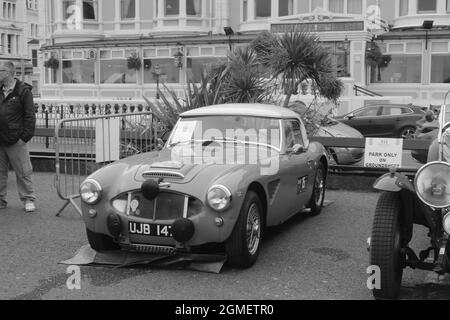 I tre castelli Classic car rally Llandudno Galles Foto Stock