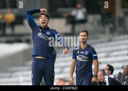 LONDRA, REGNO UNITO. 18 SETTEMBRE Veljko Paunovic di lettura gesti durante la partita Sky Bet Championship tra Fulham e Reading a Craven Cottage, Londra sabato 18 settembre 2021. (Credit: Federico Maranesi | MI News) Credit: MI News & Sport /Alamy Live News Foto Stock