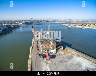 Il porto di Krefeld, Germania Foto Stock