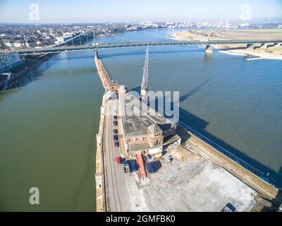 Il porto di Krefeld, Germania Foto Stock