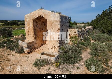 Cisterna, Portossaler, Formentera, Isole Pitiusas, Comunità Baleari, Spagna. Foto Stock