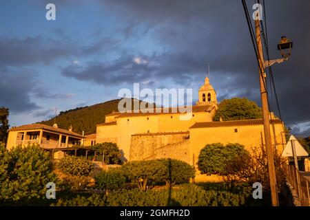 Randa chiesa, via Ramon Lullo, Maiorca, Isole Baleari, Spagna. Foto Stock