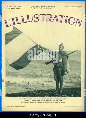 España. Portada de la revista l'Illustrazione, editada en París, abril de 1938. Foto Stock
