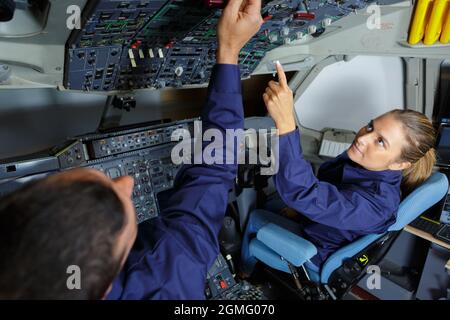 dispositivo nel cockpit pilota Foto Stock