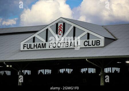 Londra, Inghilterra, 18 settembre 2021. Craven Cottage durante la partita del campionato Sky Bet al Craven Cottage, Londra. Il credito d'immagine dovrebbe essere: David Klein / Sportimage Foto Stock