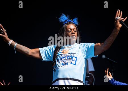 Chicago, Stati Uniti. 18 settembre 2021. Big Freedia suona al Douglas Park durante il Riot Fest Music Festival sabato 18 settembre 2021 a Chicago, il. (Foto di Christopher Dilts/Sipa USA) Credit: Sipa USA/Alamy Live News Foto Stock